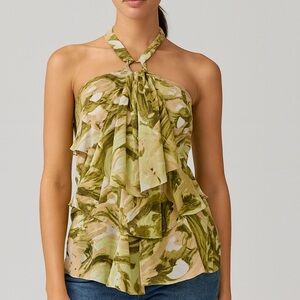 Vintage Y2K Dots Sexy Halter Layered Going Out Top Small